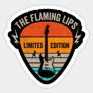 Vintage Flaming Name Guitar Pick Limited Edition Birthday Sticker